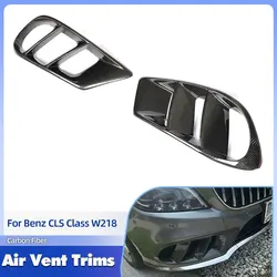 W218 Carbon Fiber Air Vent Outlet Cover Trim Mesh Grill Frame For Mercedes Benz ClS class Front Bumper CLS550 2014-2017 FRP
