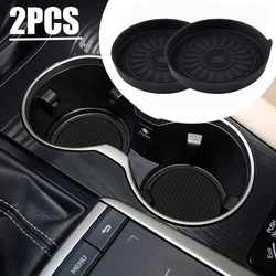 2pcs Car Cup Coaster Non-Slip Silicone Mat Car Water Cup Pad Auto Interior Drink Holder Mat Decoration Accessories