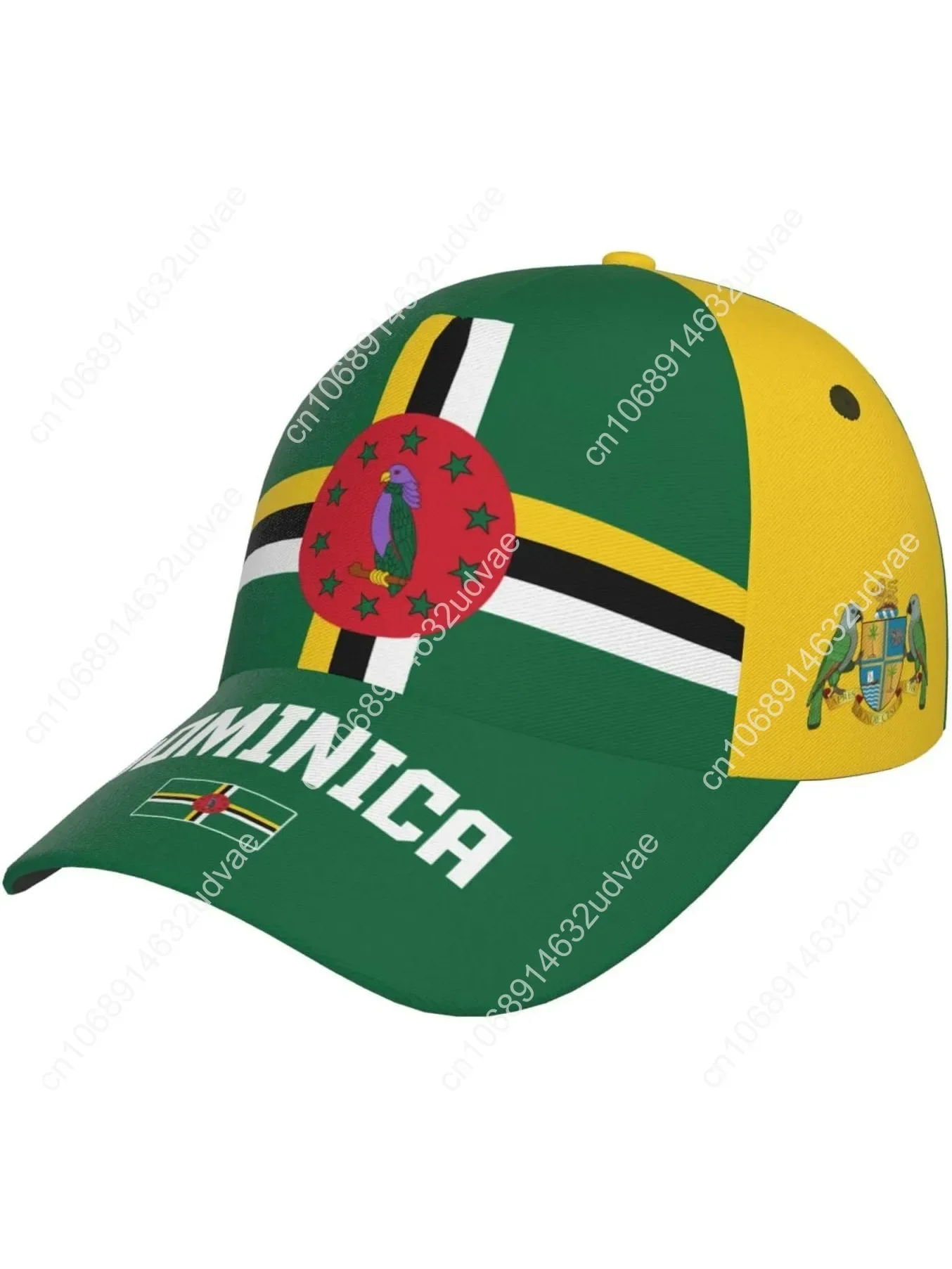 

Dominica Flag Dominican Cool Baseball Cap 3D Full Print Adult Unisex Adjustable Hat Soccer Patriotic Caps