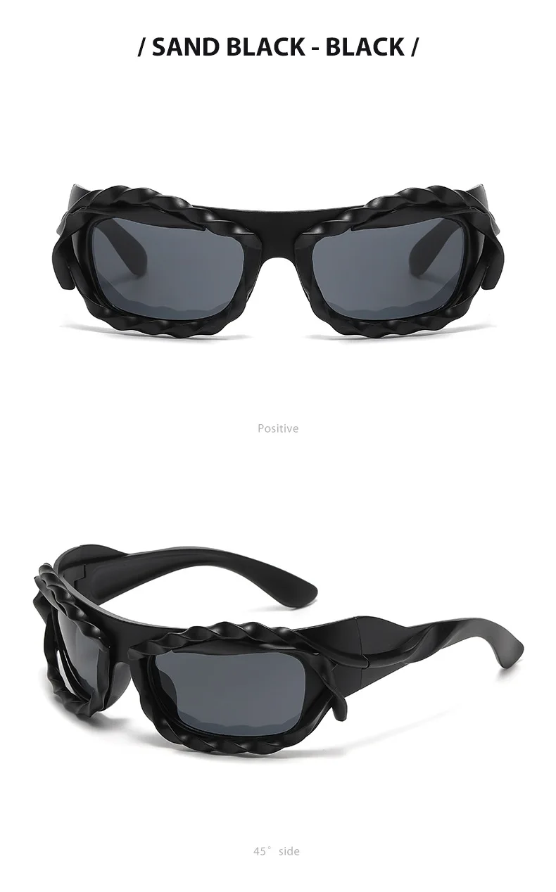 Trendige Techwear-Style Unregelmäßige Sonnenbrille, Nischendesign, Sonnenschutz & Blendschutz, Vielseitige Sonnenbrille 68192 – Detail 16