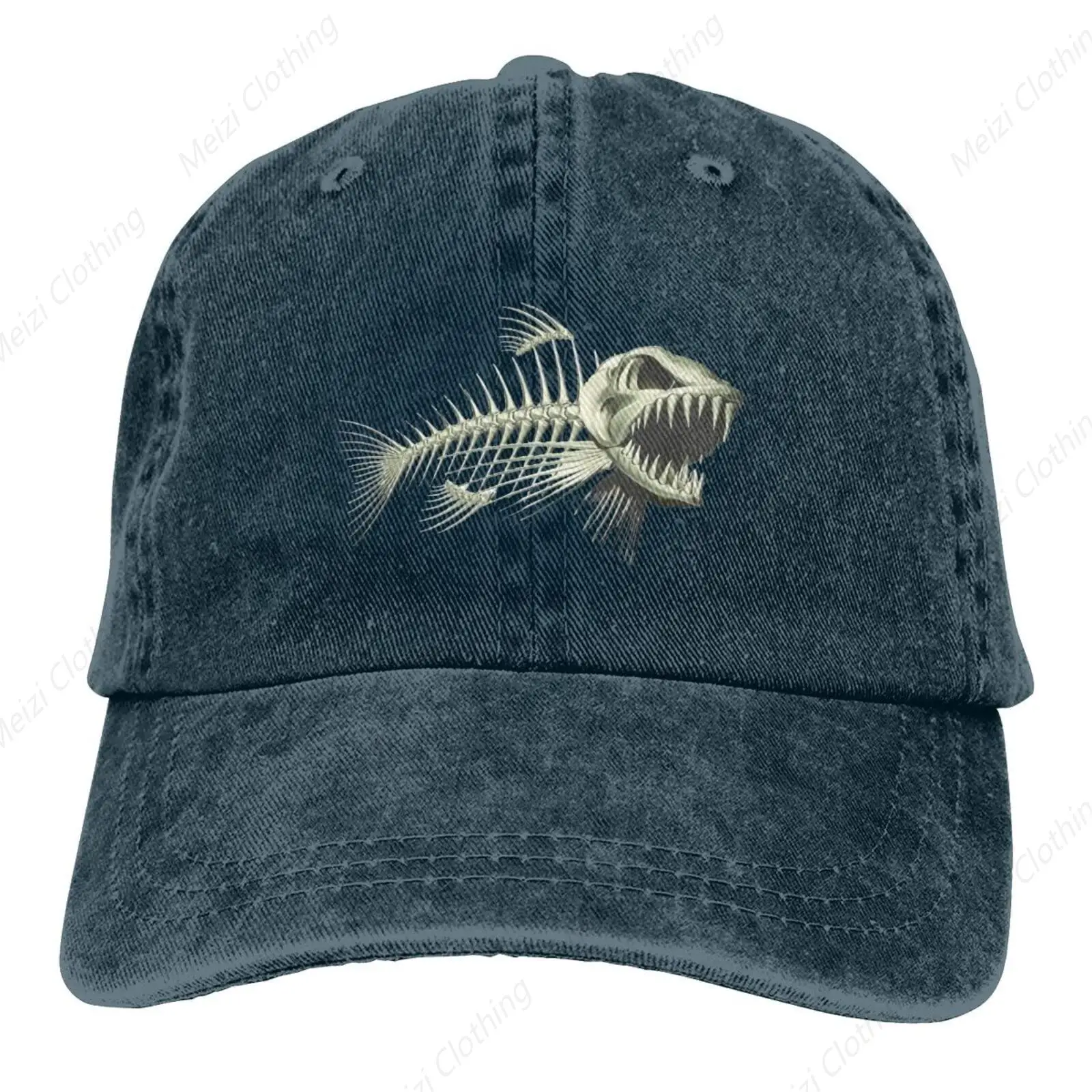 

Fun Fishbone Hip Hop Street Baseball Hat Outdoor Sports Cowboy Hat Men's and Women's Personalized Customized Fashion Hat