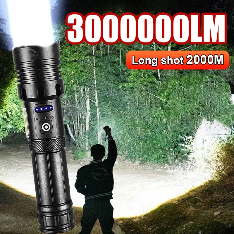 2/4/6 قطعة 30000000LM طويلة المدى مصباح ليد جيب عالية الطاقة التكتيكية ضوء فلاش الشعلة في الهواء الطلق مقاوم للماء فانوس التخييم