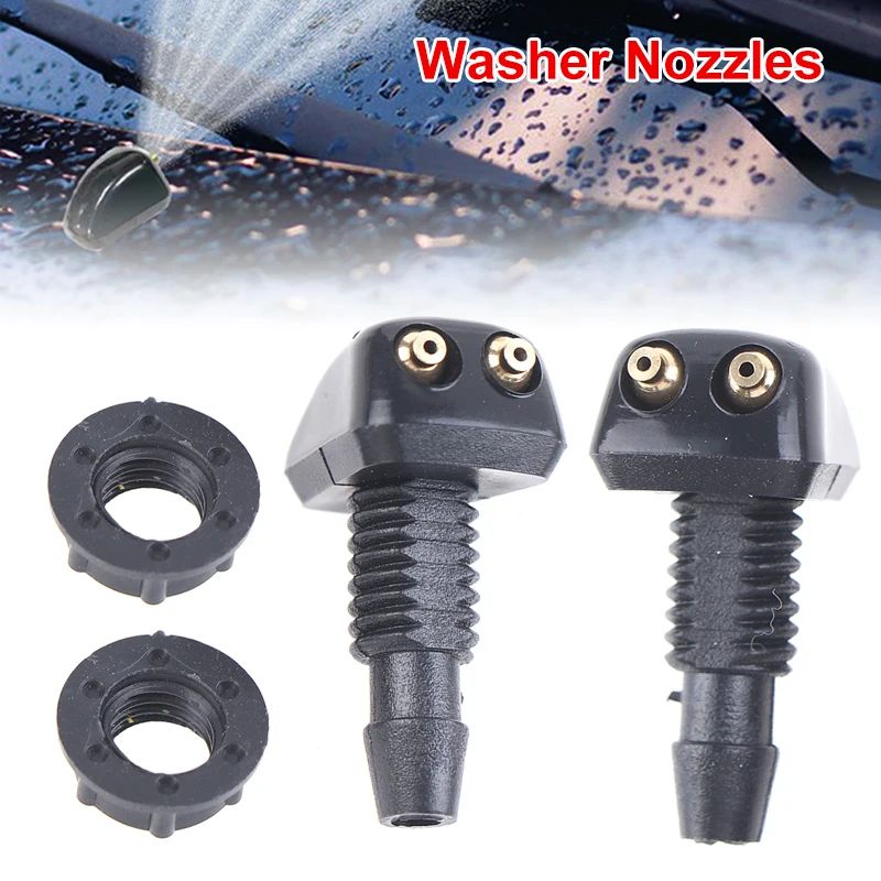 

New！2Pcs/lot Universal Front Windshield Washer Wiper Nozzle Sprayer Sprinkler Water Spout Outlet Car Accessories