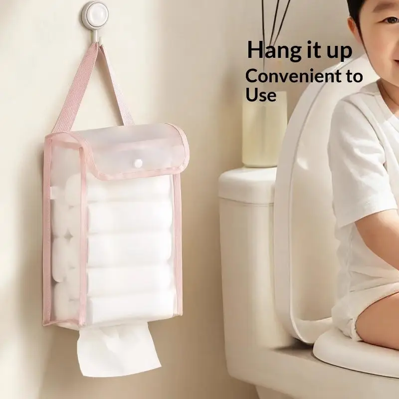 Wasserdichte und atmungsaktive Taschentuchbox, an der Wand montierbare Taschentuchtasche, tragbare Taschentuch-Aufbewahrungsbox für Zuhause, Badezimmer, Schlafzimmer, praktisch