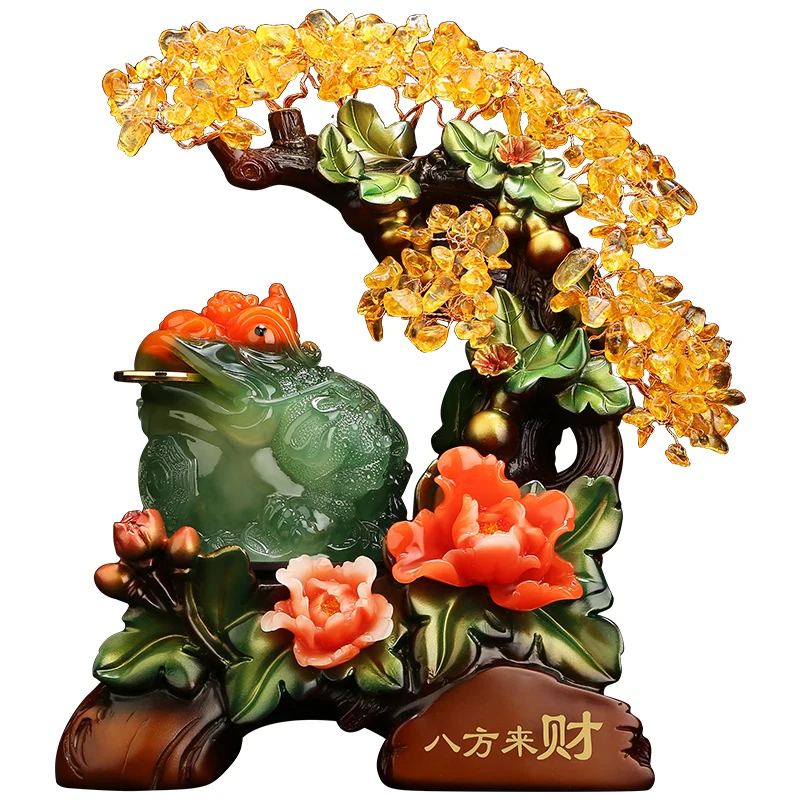 

Lucky Golden Toad Pixiu Ornaments money tree Housewarming New Home Office Desktop Opening Gift Home Decoration