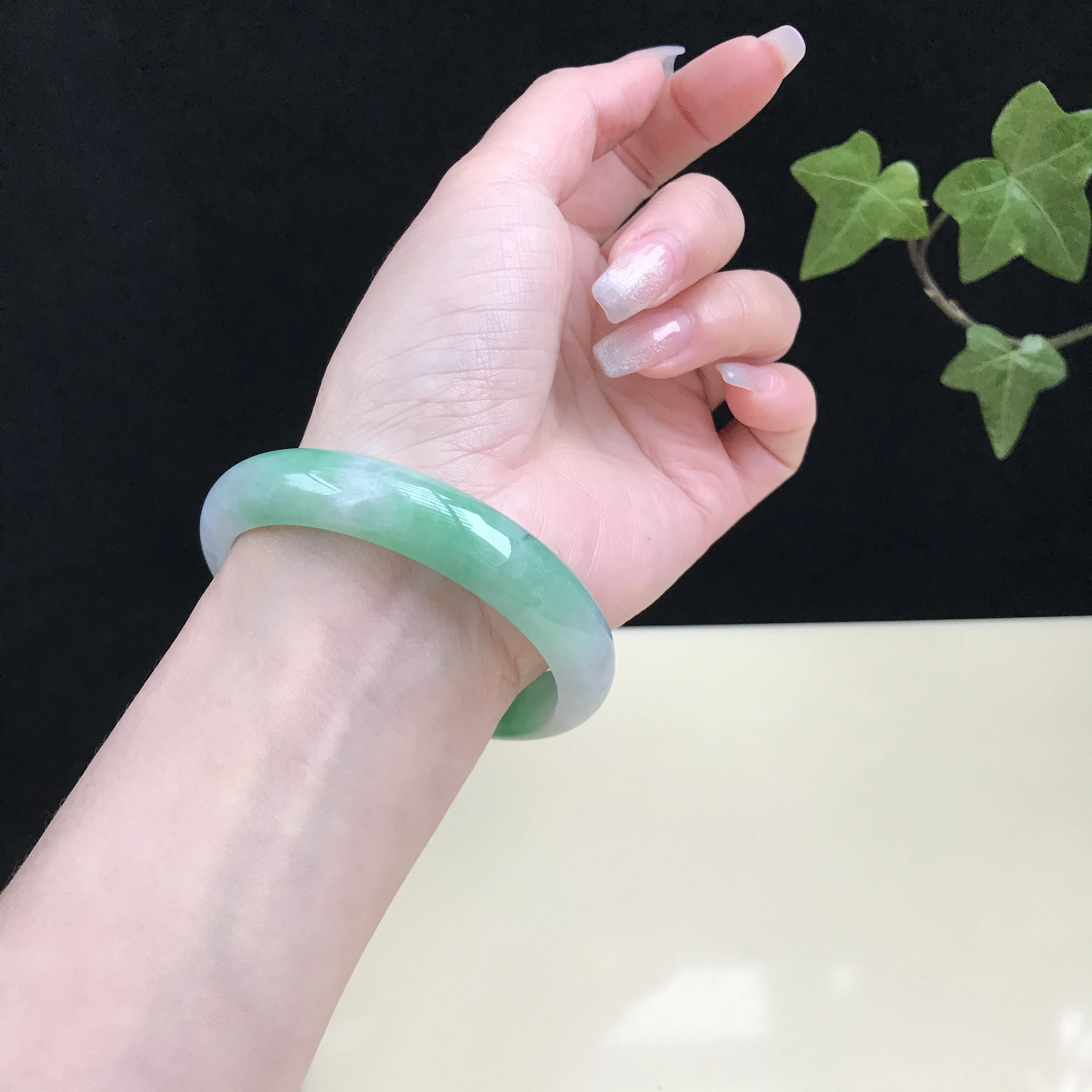 

Burma 100%Genuine High-end Jadeite Bracelet Jewelry Jade Bangles For Women 59mm (With Certificate)