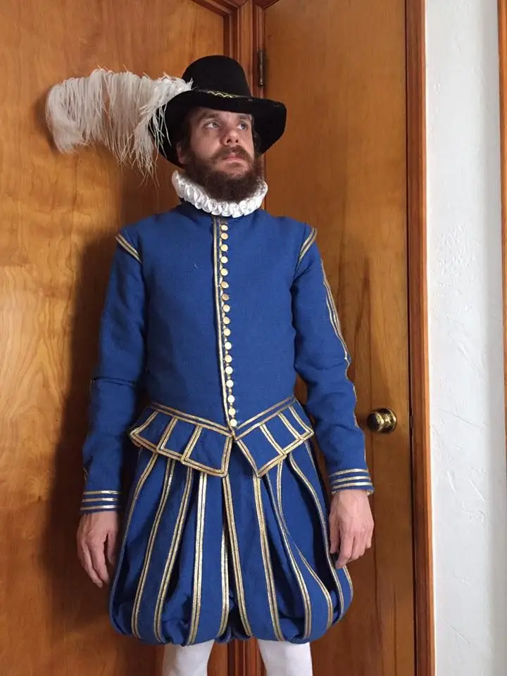 15th 16th Century Tudor Elizabethan Men's Costume Uniform Tudor Warrior Outfits Renaissance Noble Blue Outfits Custom Made