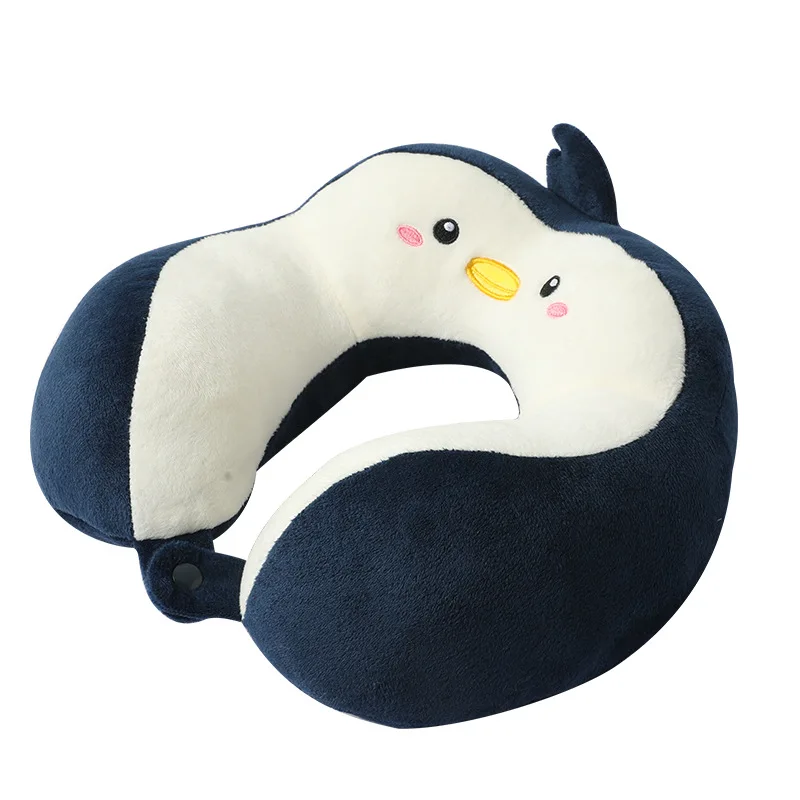 New Hump Cartoon U-shaped Pillow Office PP Cotton Crystal Velvet Embroidered  U-shaped Pillow Car Neck Pillow Napping Pillow New