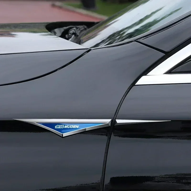 2pcs 3d alloy car stickers car accsesories accessory for Honda mugen power Accord Civic vezel Crv City Jazz Hrv view 4