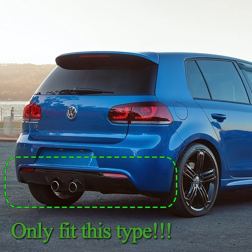 For VW Golf 6 MK6 R R20 2008-2013 Car Rear Bumper Diffuser Tail Splitter Spoilers Protector Guard Lip Glossy Black ABS Bodykits