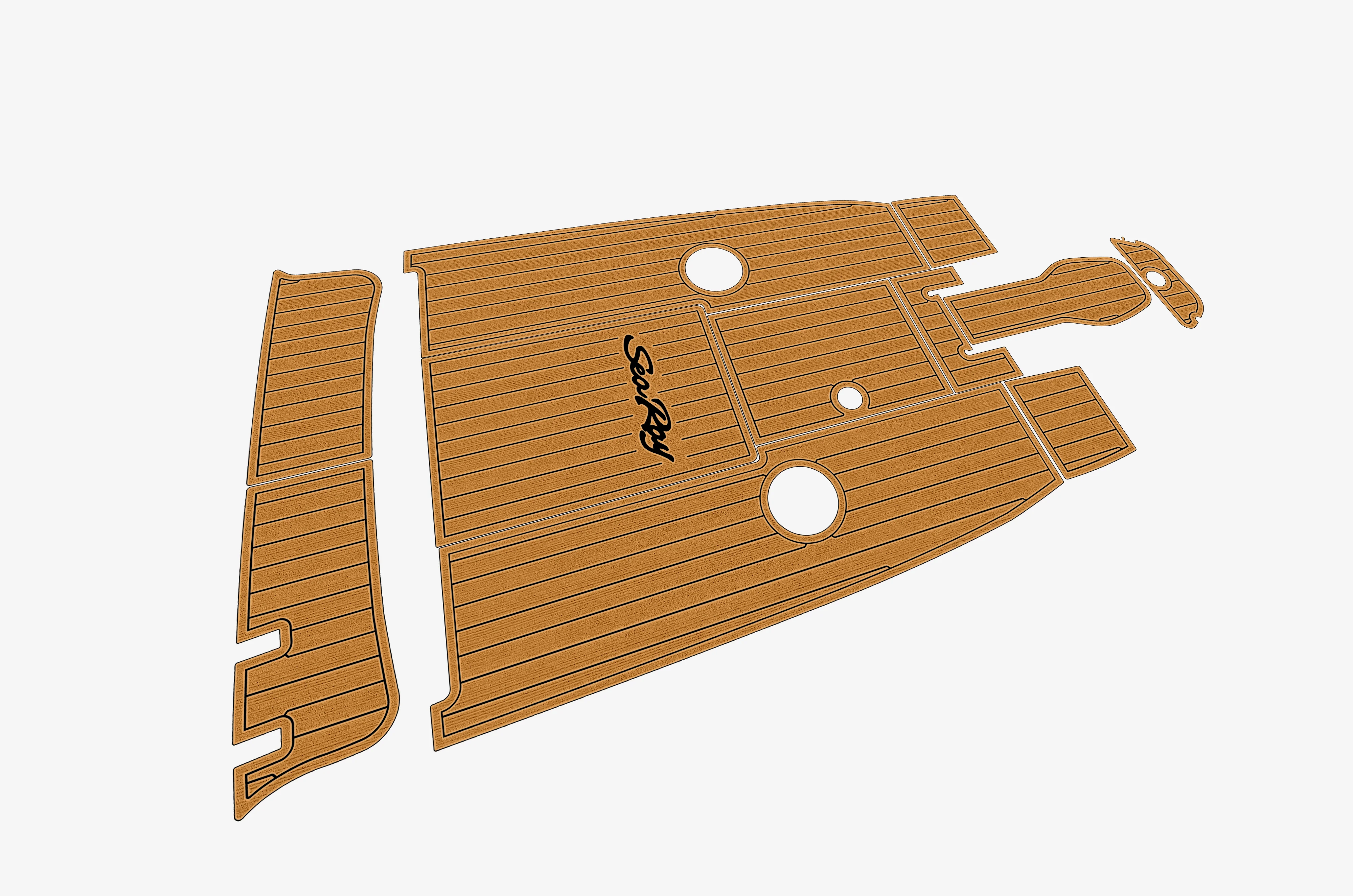 For 2005 Sea Ray 185 Sport Anti-Skid EVA Foam Faux Teak Self-Adhesive Boat Decking Pad Cockpit Durable Marine Floor