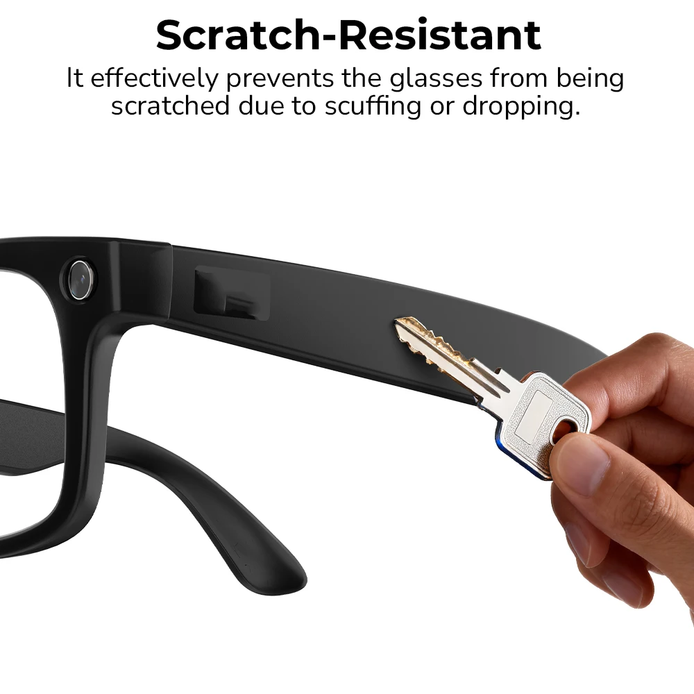 HiBloks Matte Black Stickers For Ray-Ban Meta Wayfarer RW4006/RW4012 GEN 1 & 2 50-22 Smart Glasses Frame Temples Protector Cover