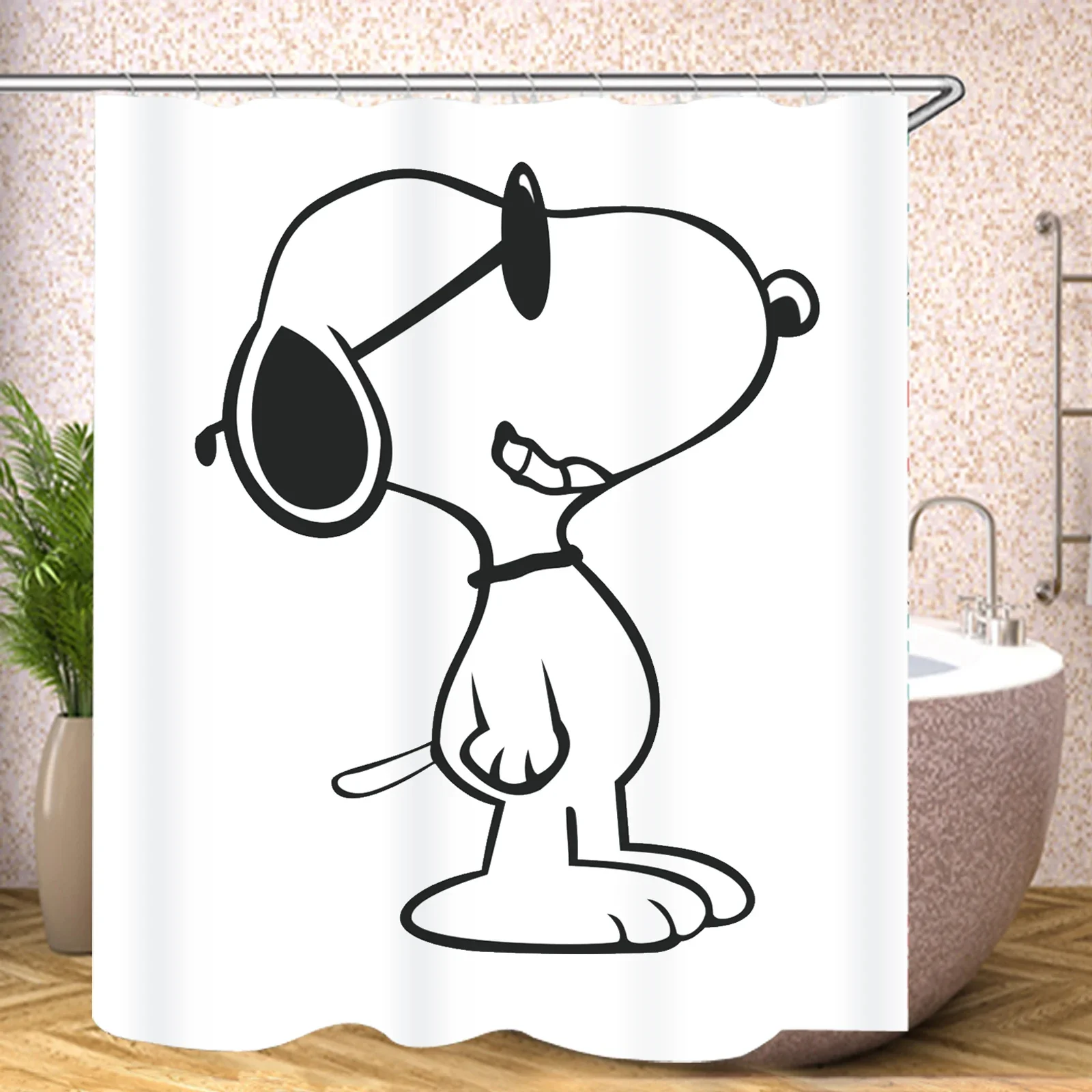 Snoopy Anime Funny Cute Shower Screen Bath Curtain Toilet Accessories Bathroom Sets Full Setluxury shower curtain set