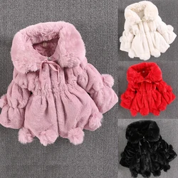 Children's cotton jacket with plush and thick woolen sweater2024 new baby jacket girl's winter warm imitation fur cotton jacket