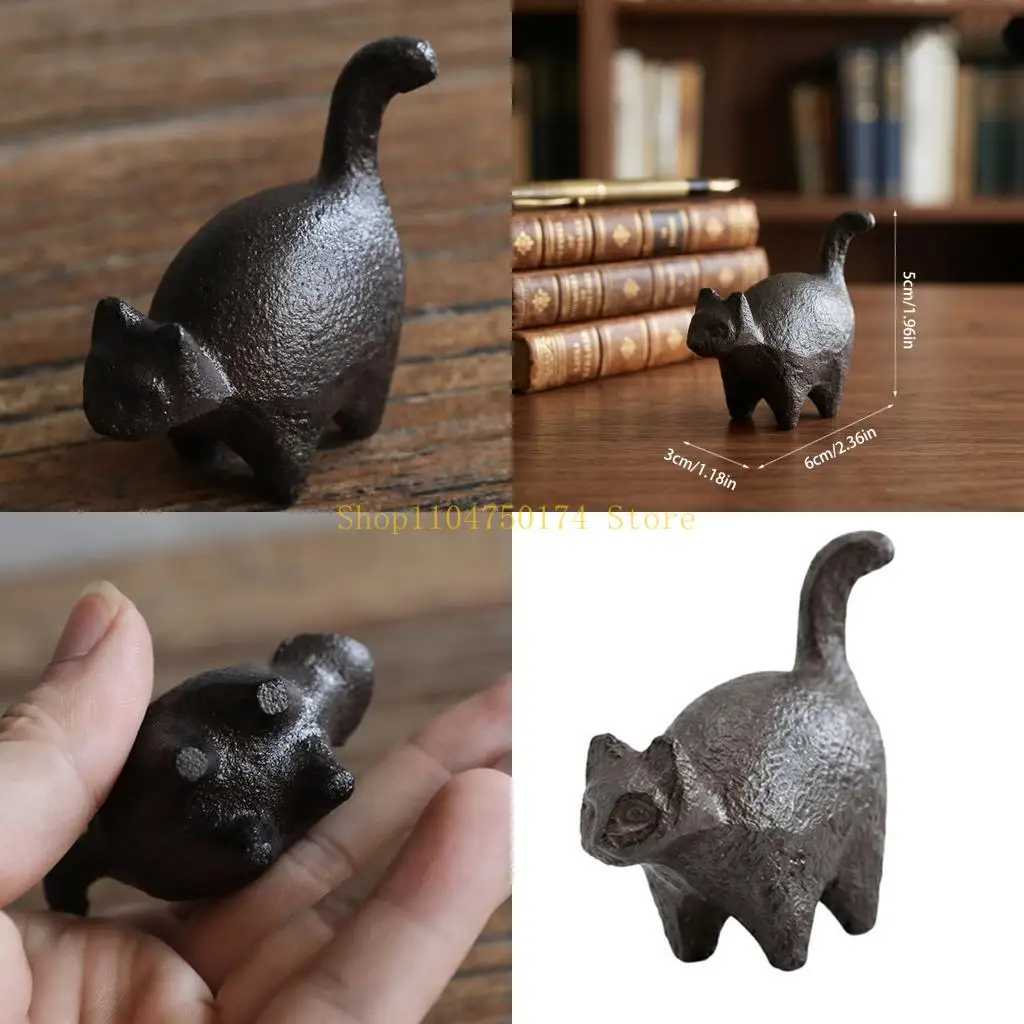Shelf Display Animal Figure, Metal Paperweight for Desk Paper Holding, Small Textured Accent for Study Table or Office Room Use