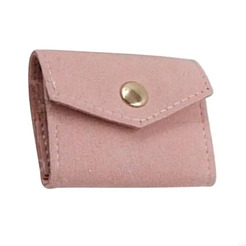 

72XE Small Earring Bags Jewelry Storage Bag Microfiber Texture for Fashionable Women