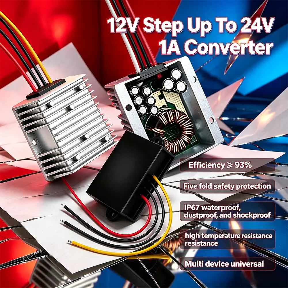 DC 12V Step Up To 24V Power Boost Converter 1A Voltage Regulator Boost Converter Waterproof Module Transformer For Trucks Taxi