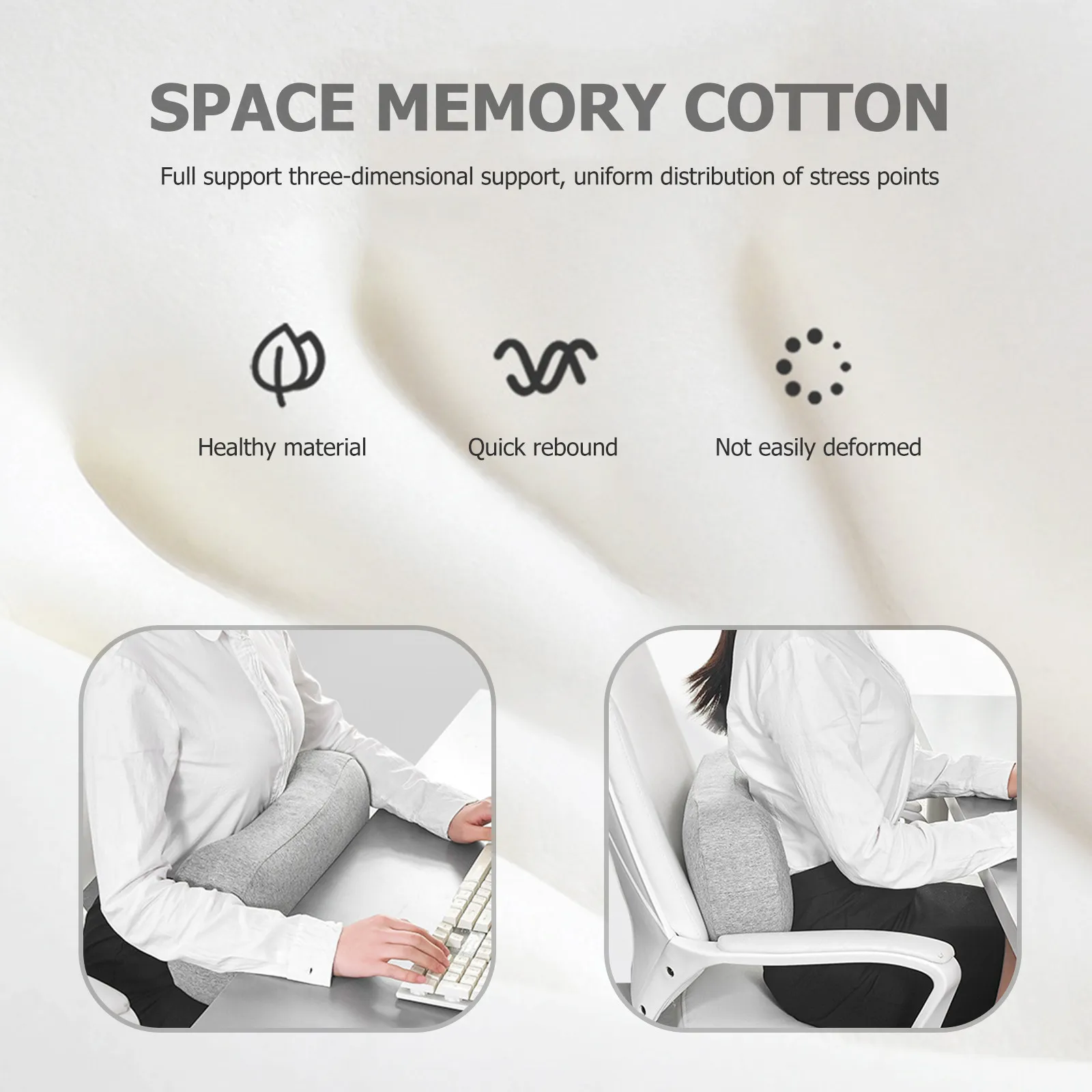 

Ergonomic Memory Cotton Neck Pillow -Rebound Headrest Cushion for Office Chair Car Seat Home Travel Use