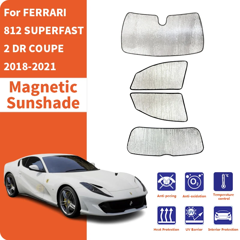 Car Window Sunshade Anti-UV Car Sun Window Visors Sunshade Covers Accessories For FERRARI 812 SUPERFAST 2 DR COUPE 2018-2021