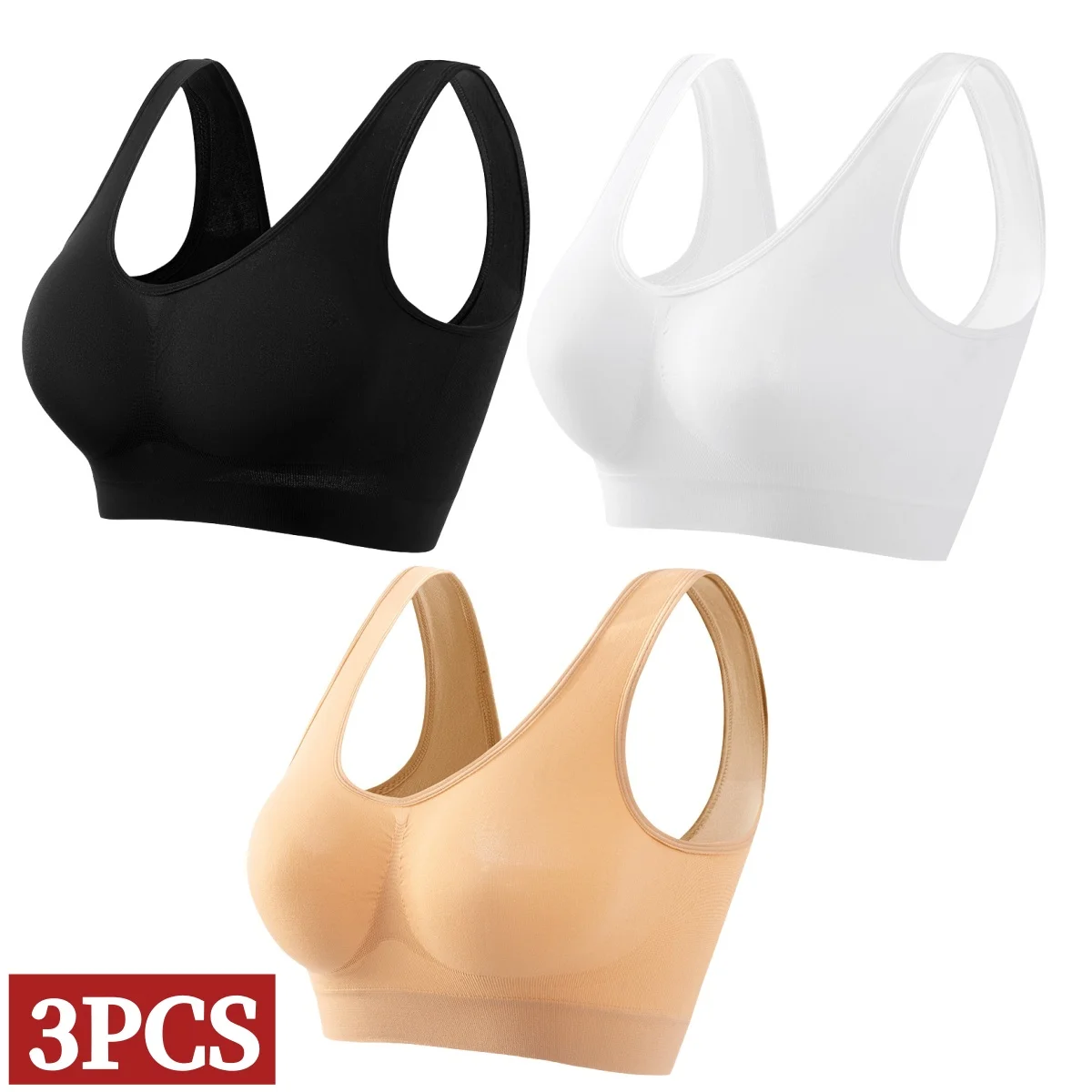 3 قطعة/المجموعة النساء سلس الصدرية الرياضة المحاصيل الأعلى الإناث تنفس حمالة غير السلكية لا منصات الصدرية بلون مثير الملابس الداخلية #1