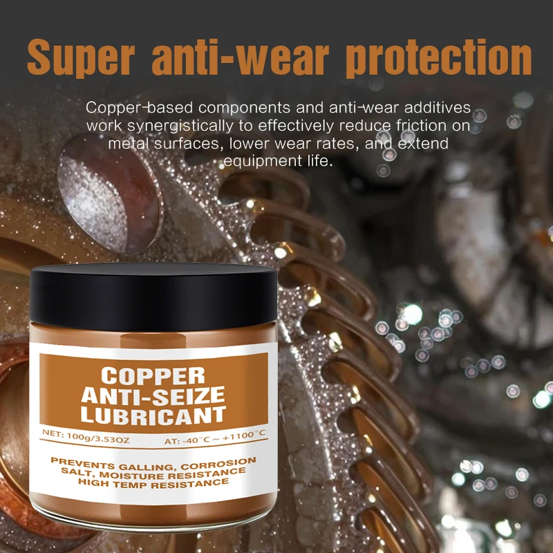 Graxa de Cobre 100g Anti-Seize, Graxa para Fios de Cobre, Graxa de Manutenção Automotiva, Lubrificante Versátil para Freios de Carro