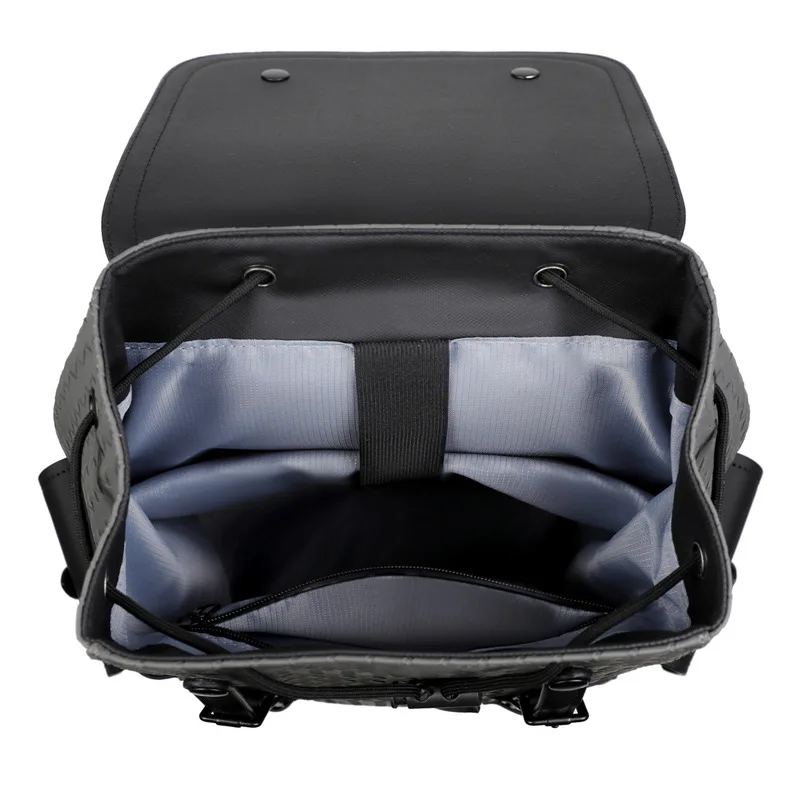 Backpack PU Men's Bag Woven Pattern Advanced Edition Business Computer Bag
