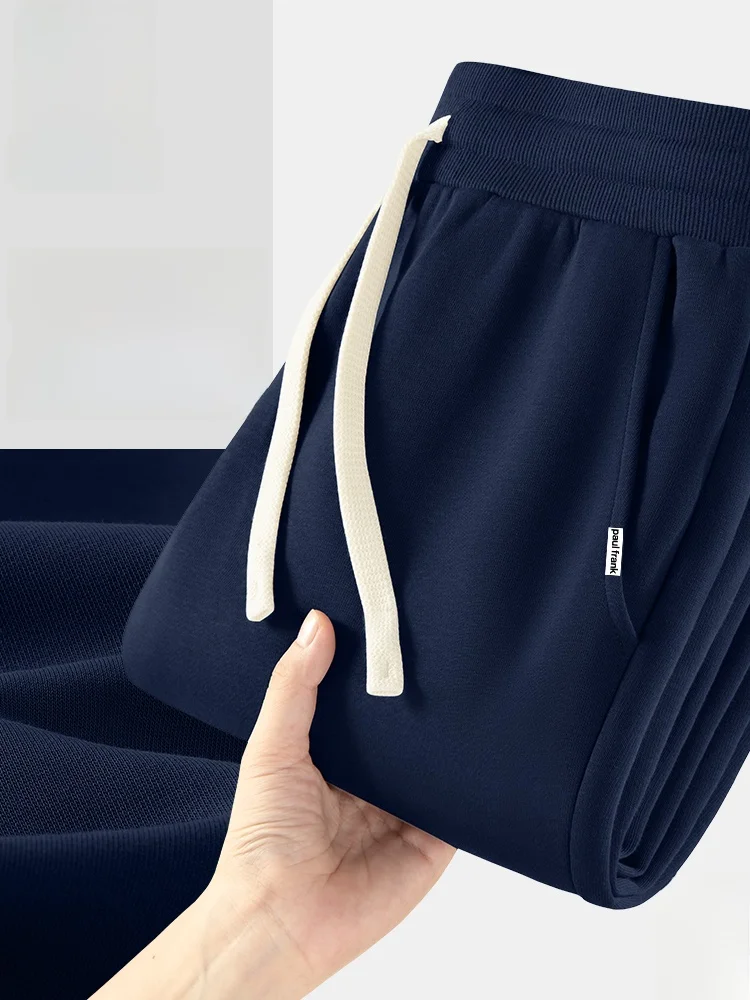 

Men's k Blue Straight Leg Pants Spring Heavyweight Loose Fit Cuffed Trousers Faionable Youth Casual Wear