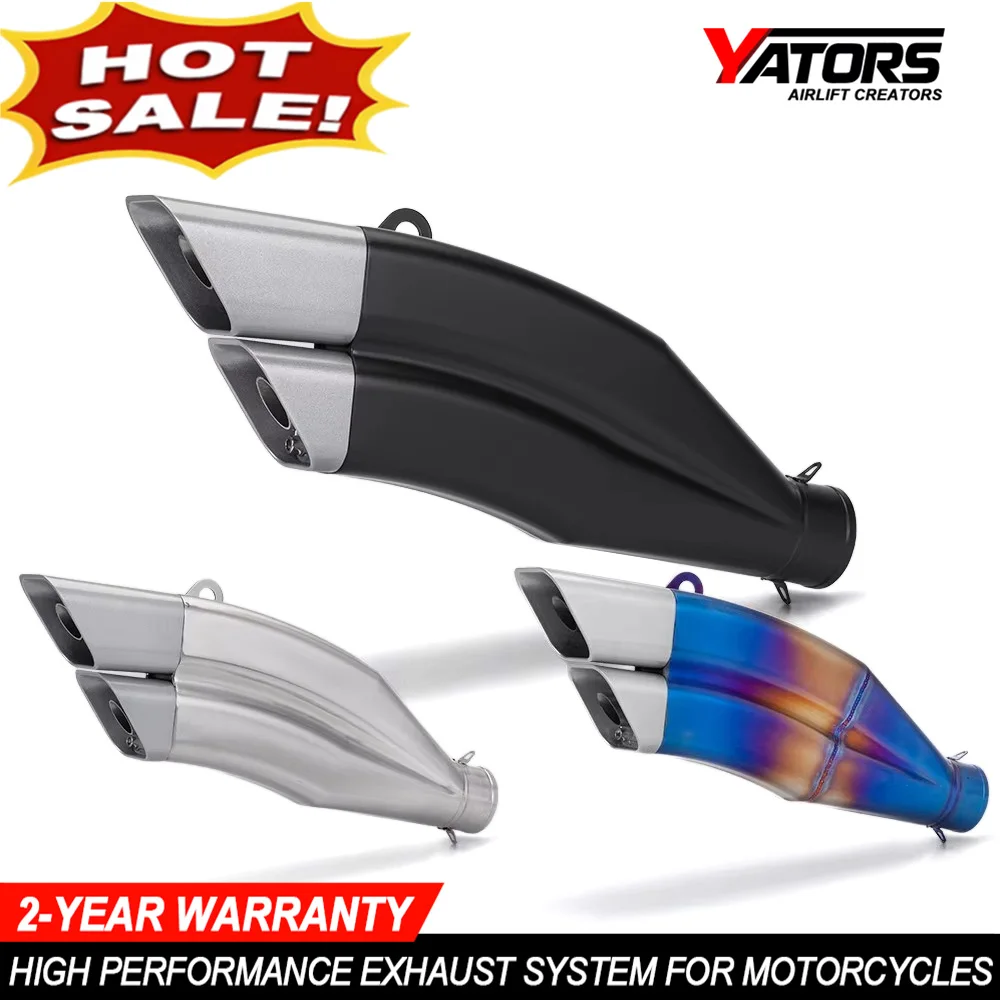 Universal 38-51mm Motorcycle Exhaust Pipe For z900 R3 CBR500 MT09 450SR XMAX125 AK550 Professional Stainless Steel Tail Pipes