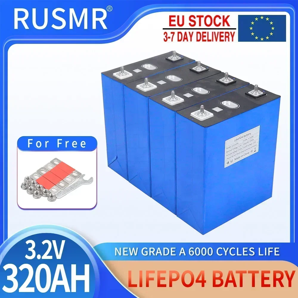 Fast Delivery 4-8PCS 3.2V 50Ah 100Ah 230Ah 320Ah Lifepo4 Lithium Iron Phosphate Battery DIY 12V 24V 36V 48V Rechargeable Cell