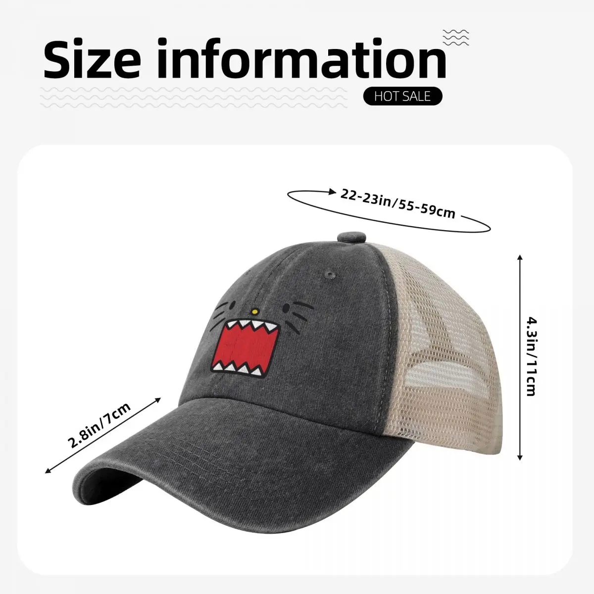 Hello Domo lalka twarz Denim czapka z daszkiem polowanie Camping oddychająca czapka typu Trucker kobieta mężczyzna Fashion Design czapka typu snapback