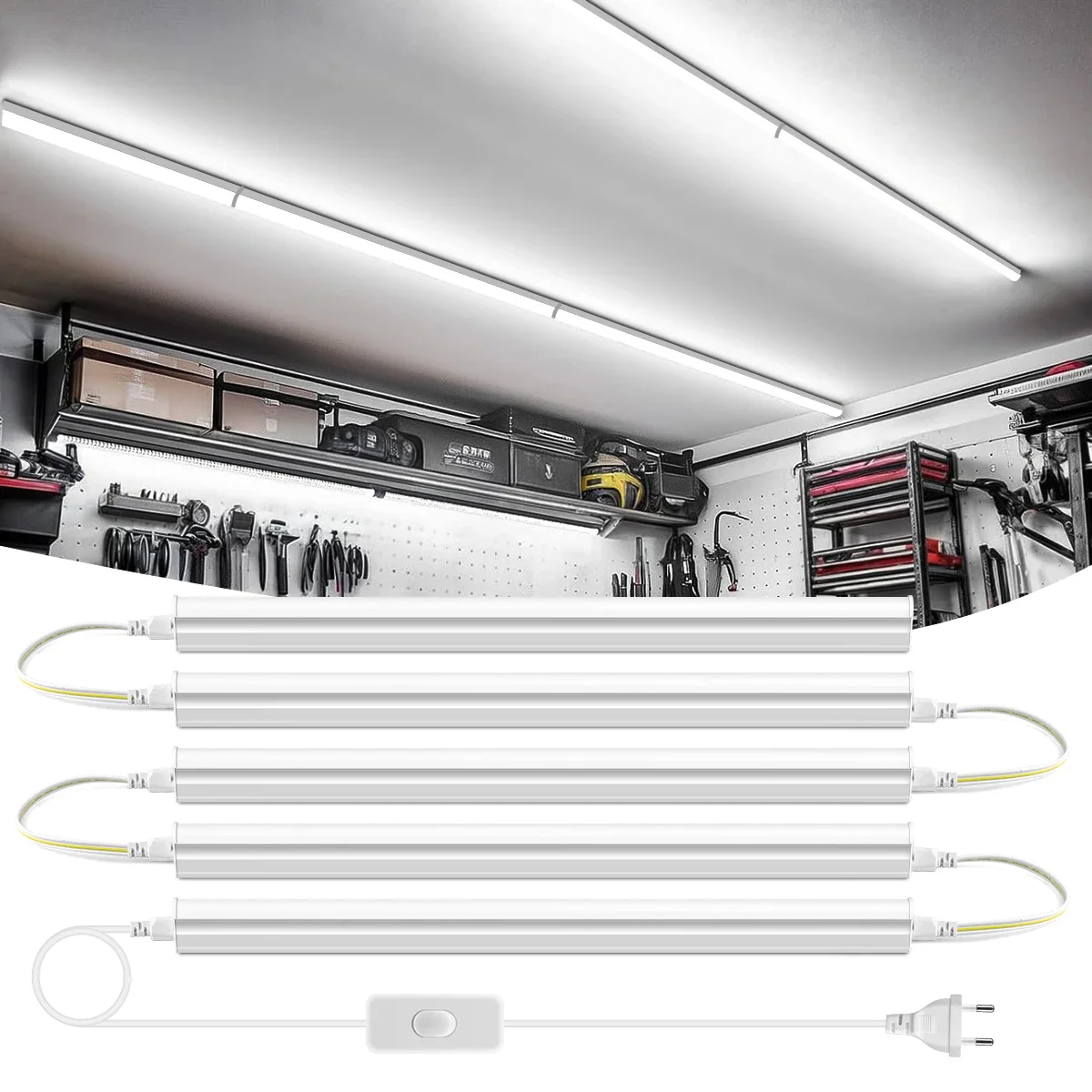 

2/4/6pcs T5 Tube Bar Ceiling Light 50CM 2835 SMD LED Light With Swtich,Wall Lamp For Shop Showroom Living Room Bedroom Kitchen