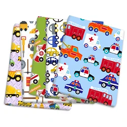 50*145cm Car Motorbike Tractor Design Polyester/100% Pure Cotton Fabric Patchwork Digital Clothes DIY Sewing Material,1Yc11093