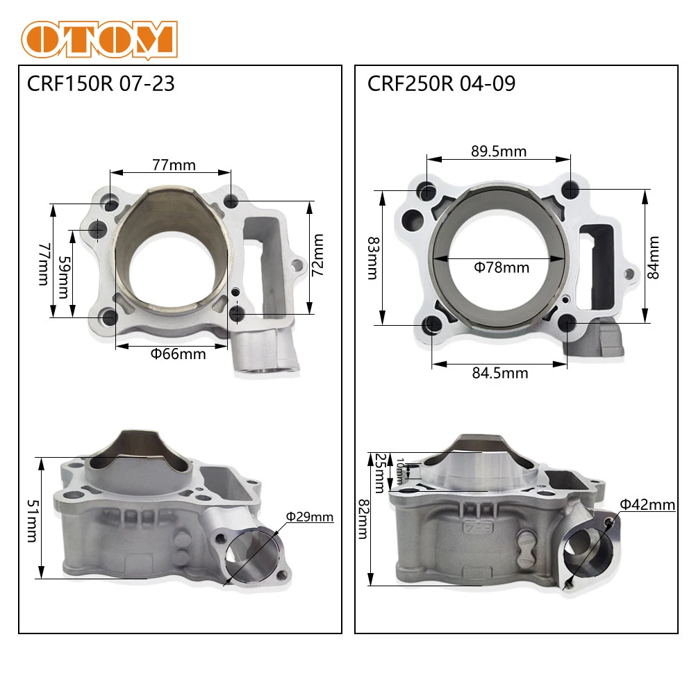 For HONDA 2004-2023 Motorcycle Air Cylinder Block Bore 66MM 78MM 76.8MM CRF150R CRF250R CRF250X Motocross Engine Accessories