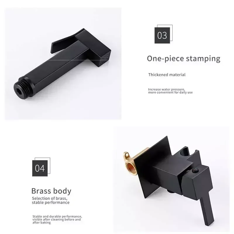 

Square Shape Washroom Bidet Sprayer Solid Brass Bathroom Bidet Shattaf High Pressure Sprayer Bidet Shattaf