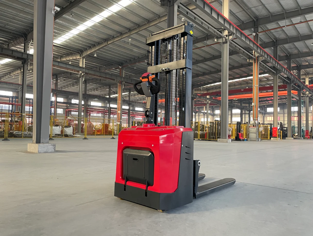 1200Kg Orange Electric Stacker Customized Color 3000mm Lifting Height 48V/32AH Battery Hot Products Electric Vertical Forklift