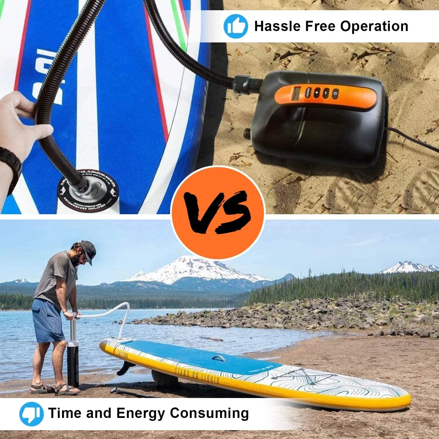 12V SUP Max 16/20 PSI Intelligent Inflatable Pump Electric Air Pump Dual Stage For Outdoor Paddle Board