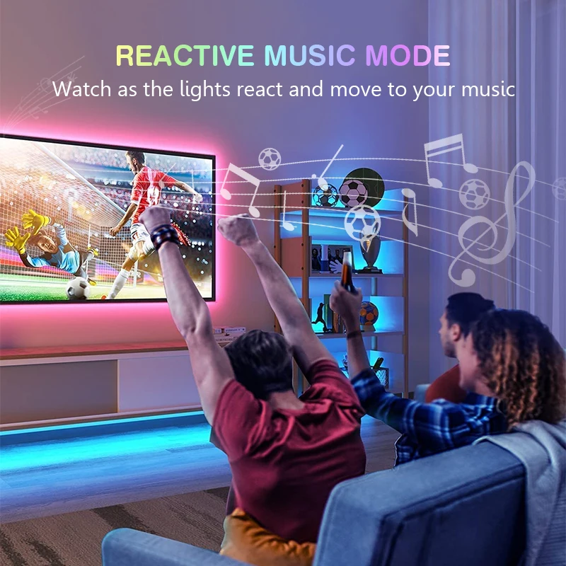 Imagem -03 - Rgb tv Led Strip Lights Controle App Música Sync Light Bars Câmera 1080p Backlights Tela Ambiente Usb pc Backlight