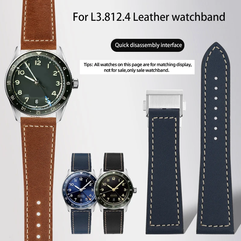 

Ремешок мужской из натуральной кожи, быстросъемный браслет для часов Longines Pioneer L3.812.5 L3.812.4 L3.821.5 22 мм 22 мм