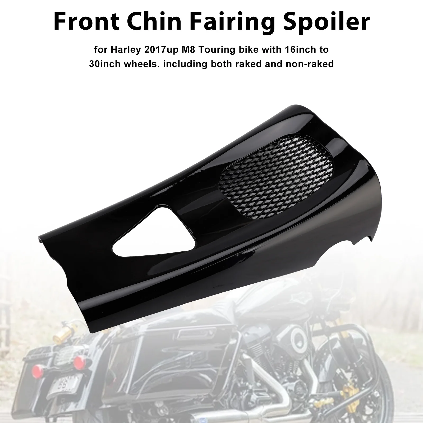 Topteng Front Chin Fairing Spoiler For Touring Road Street Glide Electra Glide M8 2017+
