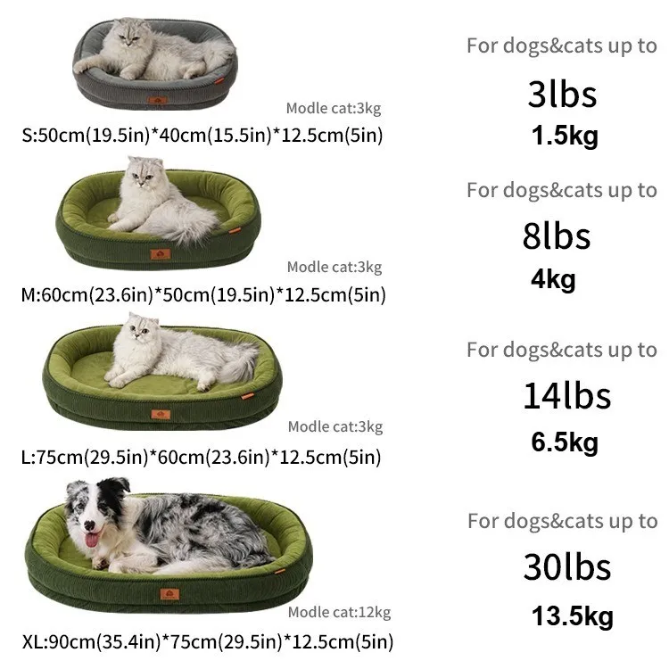 Abnehmbares Waschbares Vier-Jahreszeiten-Hundebett Rutschfest Feuchtigkeitsbeständig Weicher Stoff Haustier-Schlafunterlage – Detail 2