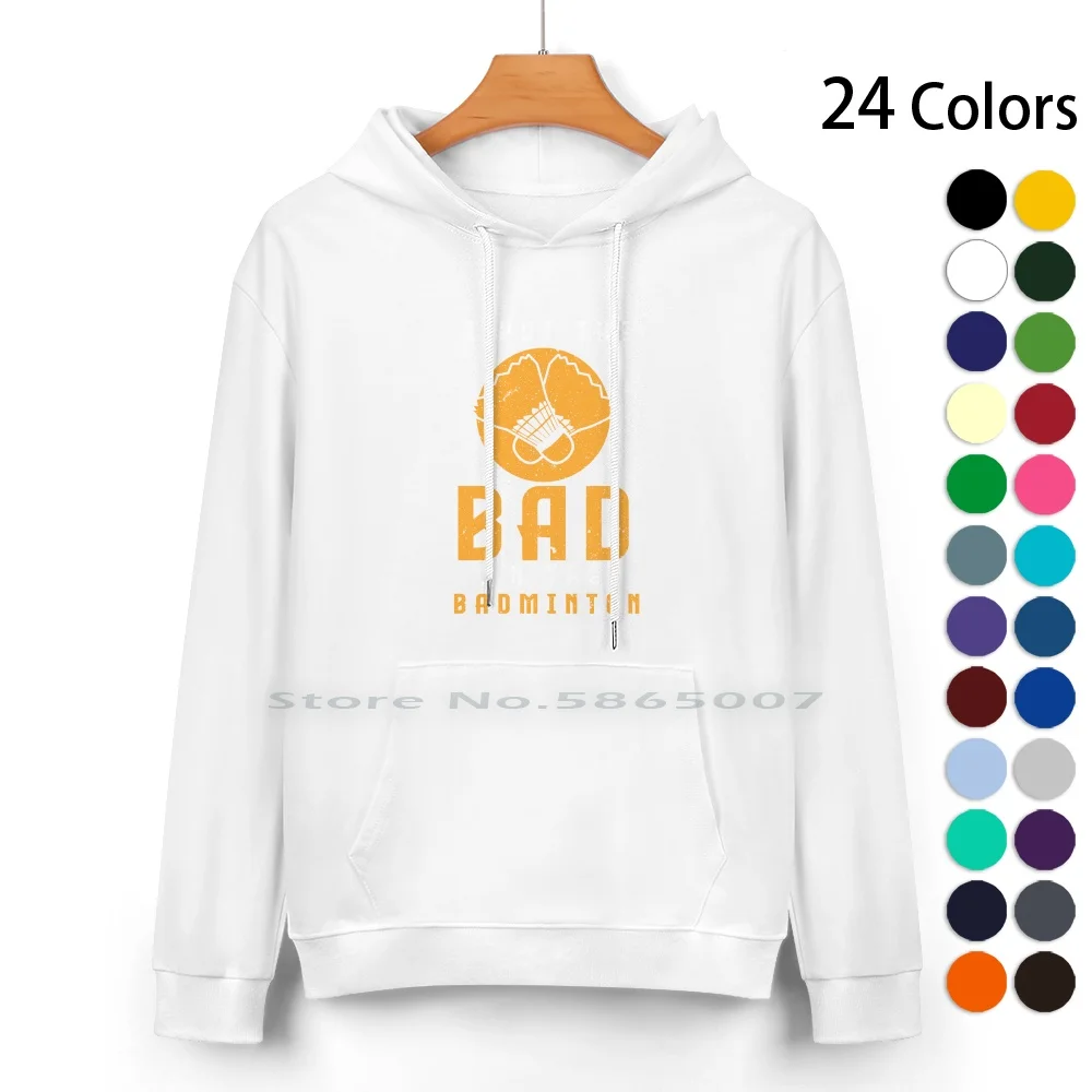 Badminton Pure Cotton Hoodie Sweater 24 Colors Shuttlecock Badminton Player Ball Sports Hobby 100% Cotton Hooded Sweatshirt For