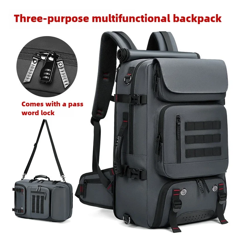 

Men Travel Backpack Waterproof 17 Inch Business Laptop Backpack with Separate Shoe Bag USB Charging Outdoors Hiking 50L Backpack