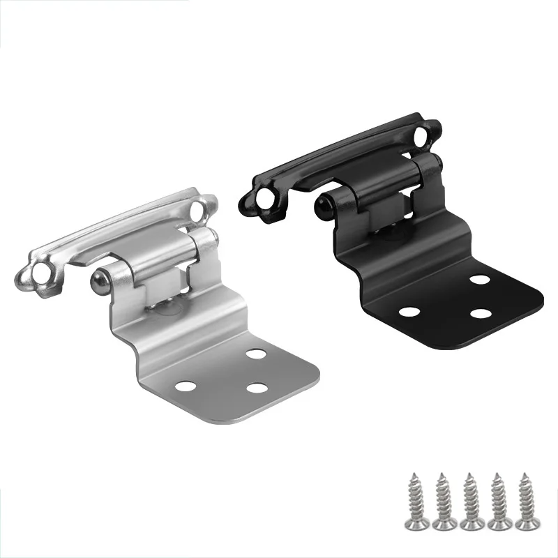 

2pcs Cabinet Hinges Overlay Self Closing Face Mount Cupboard Door Hinge Hydraulic Buffer Spring Hinge Furniture Hardware Tool