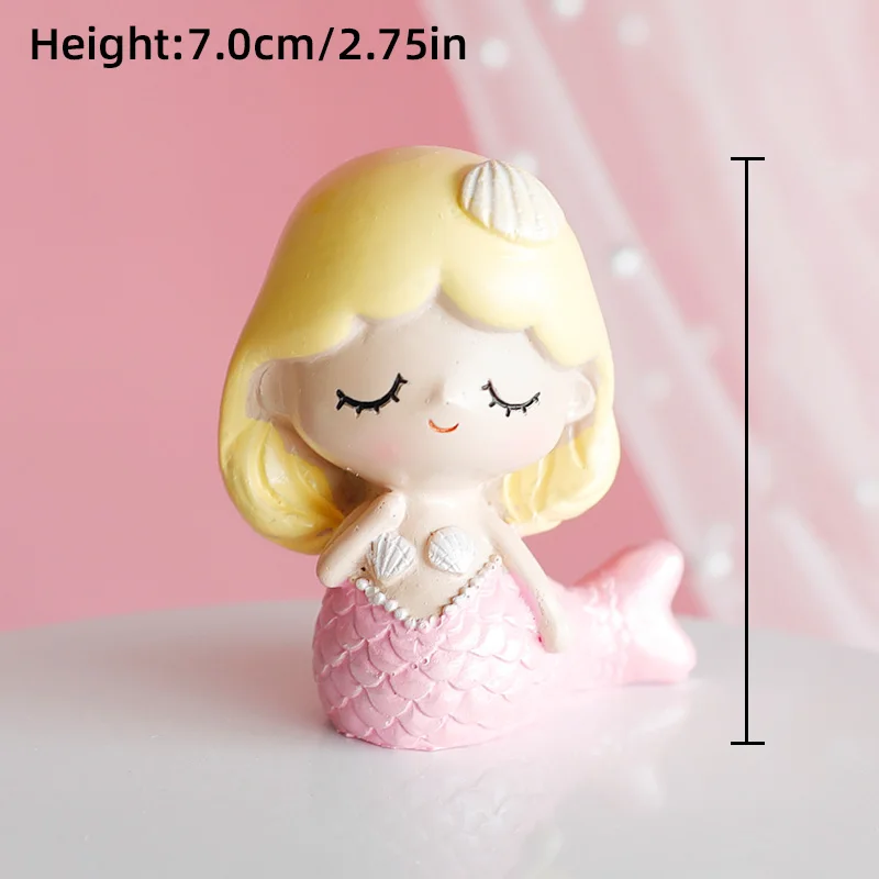 Ocean Themed Mermaid Cake Topper Decorates Cakes and Cupcakes for Girls Birthday Baby Shower and Themed Party Scene Arrangement view 5