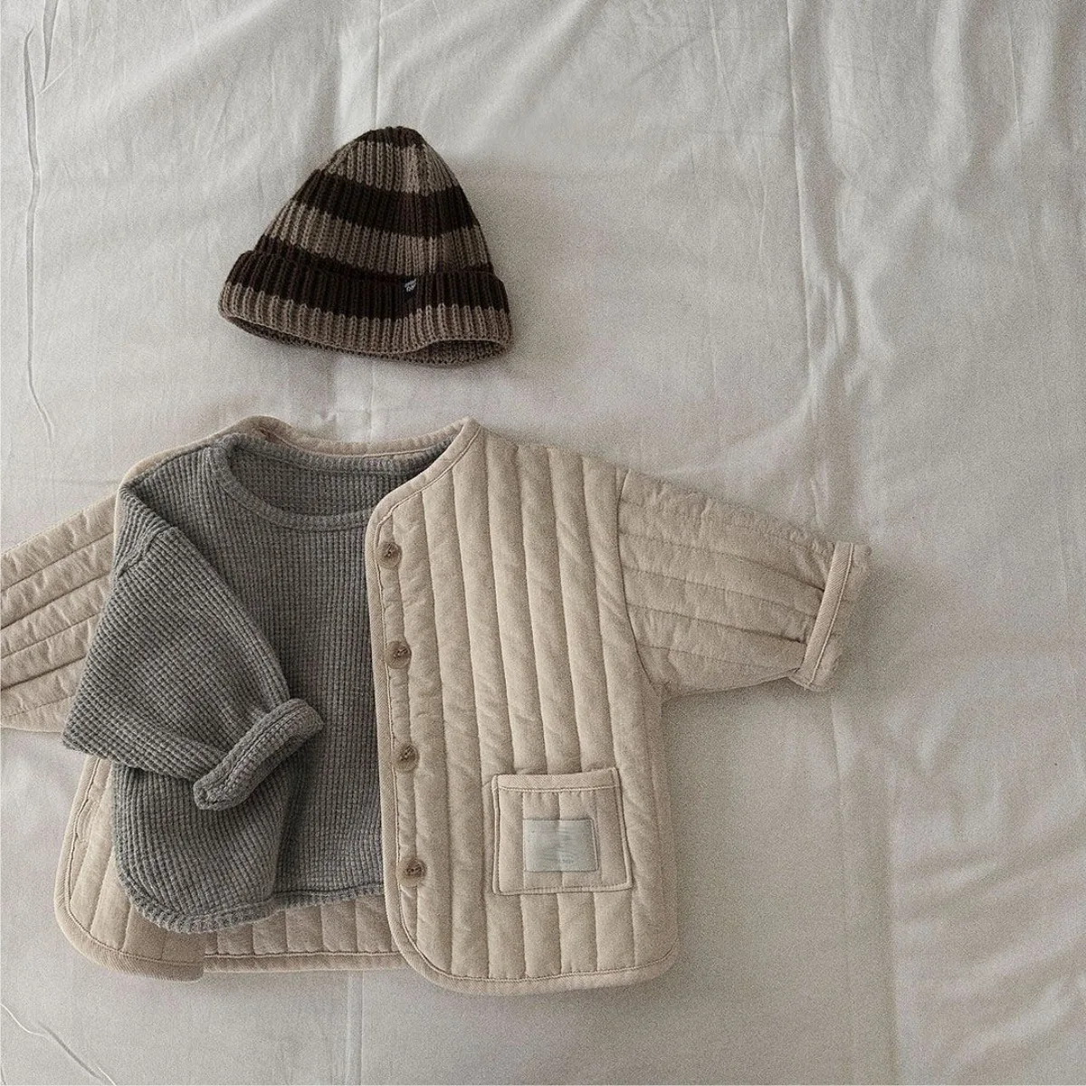 2026 Winter New Baby Long Sleeve Warm Coat Solid Infant Girls Plus Velvet Thick Cardigan Coat Toddler Boys Cotton Padded Jacket