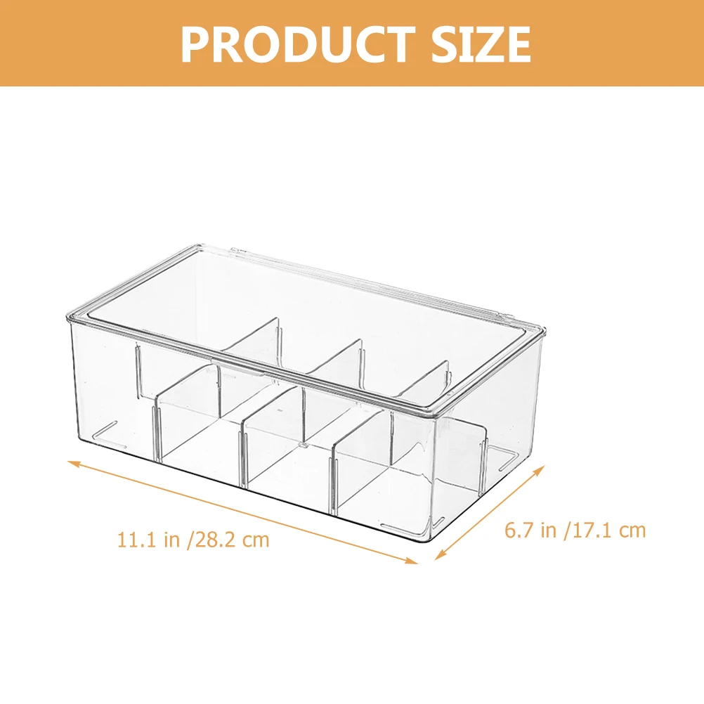 Saco de chá de mesa organizador de chá para gaveta dividida caixa de chá transparente caixa de armazenamento de café doméstico recipiente de chá