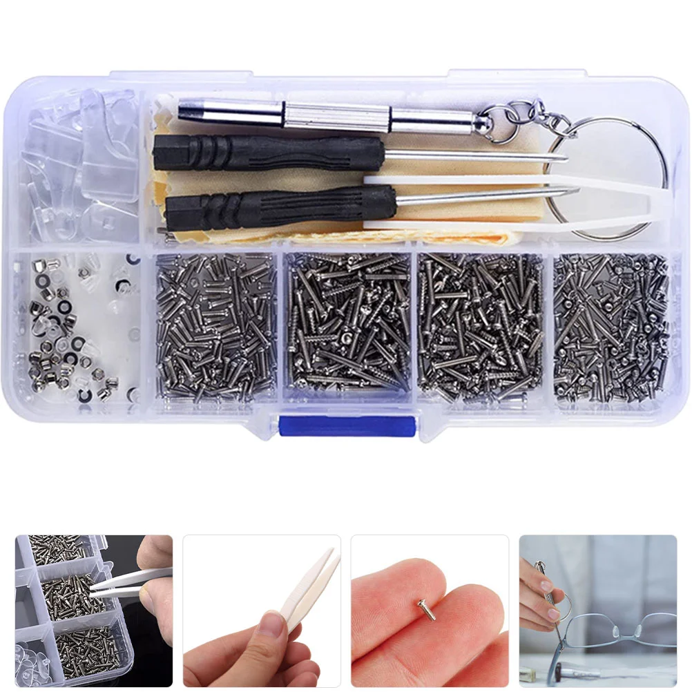 

Glasses Repair Kit Screw Tools Eyeglass Screws Repairing Nose Pad Eyeglasses Portable Screwdriver