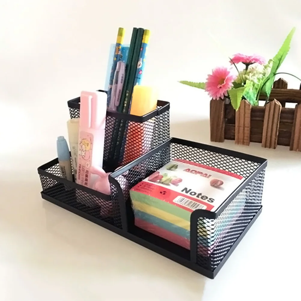 

Metal Mesh Desk Organizer Black Sturdy Long Lasting Table Storage Case Pen Holder Office Supplies Mesh Office Supplies