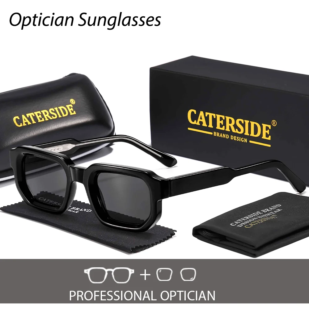 CATERSIDE Neue Herren Outdoor Optische Sonnenbrille Quadratische Gläser Rezept Brillen Damen Business Urlaub Geschenke Gläser UV400 – Detail 11