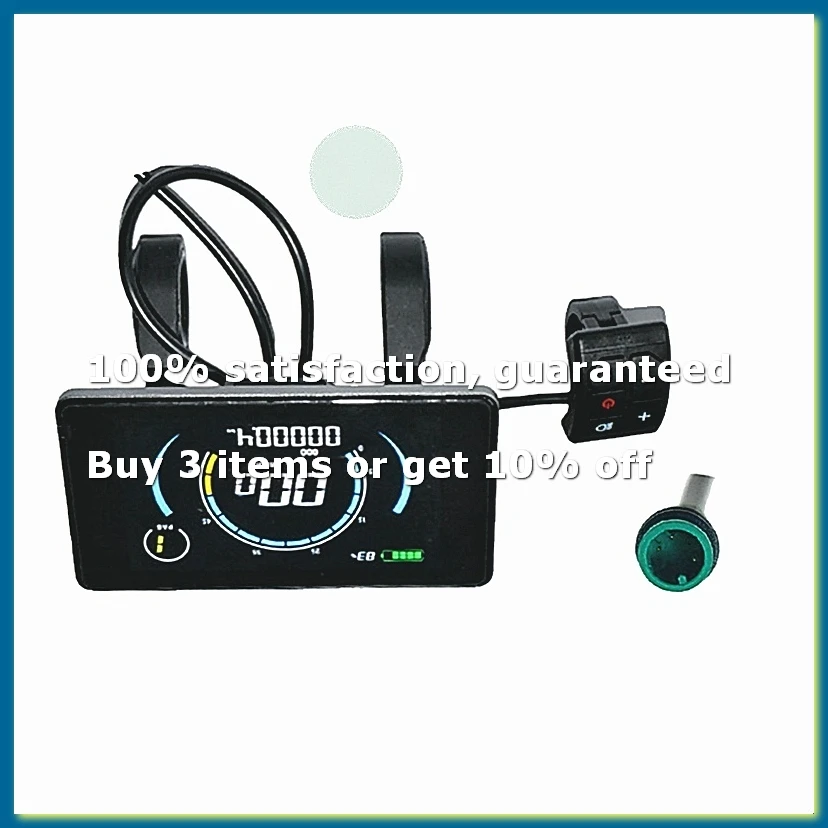 ●Electric Bike Colorful 808 LCD Display Meter 24V-72V Waterproof Connection Plug Ebike Intelligent Display-ABFB
